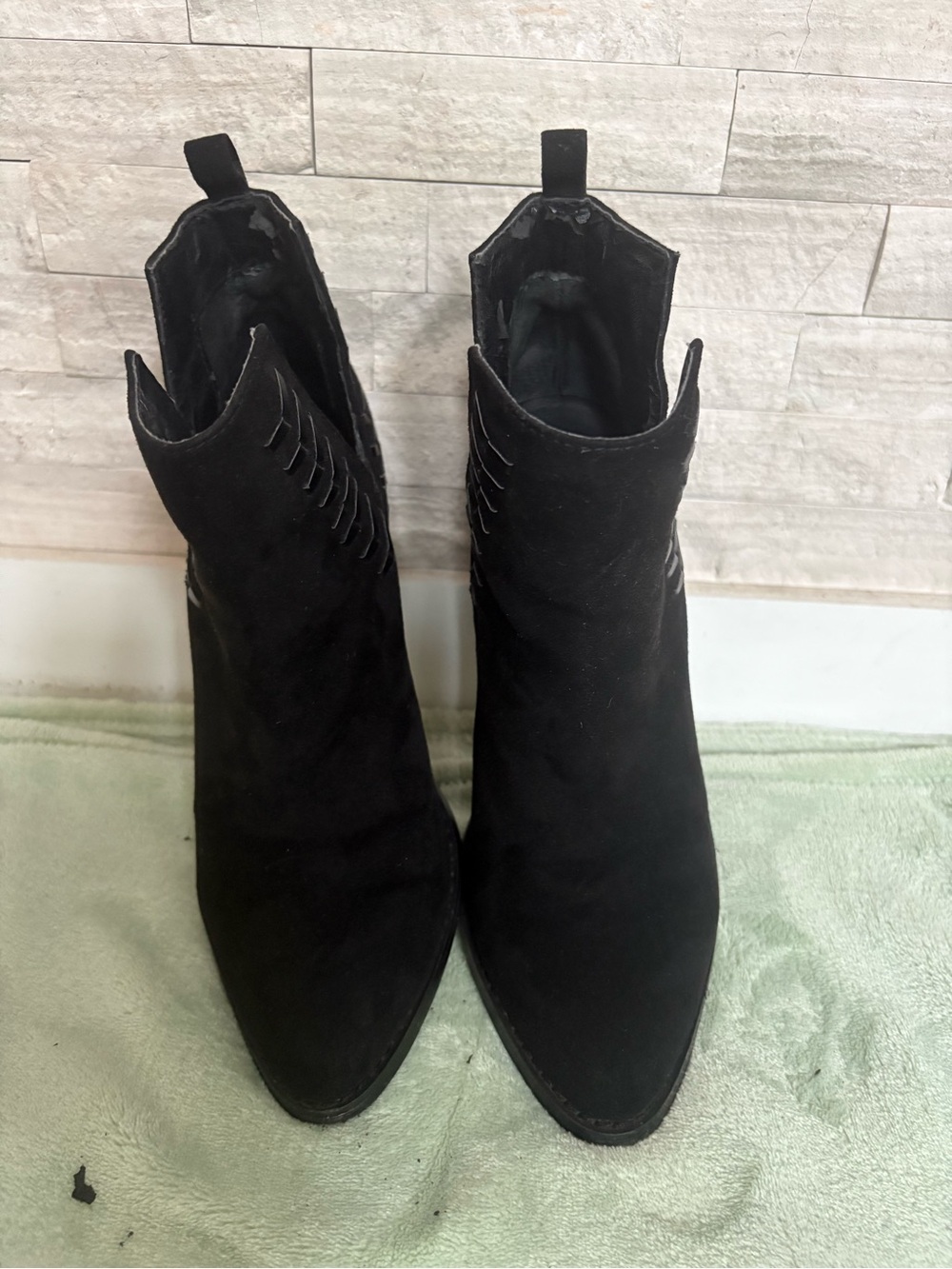Carlos by Carlos Santana Black Suede Pointed Ankle Booties